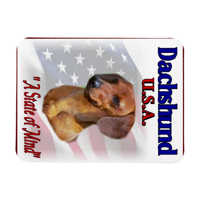 Dachshund USA Magnet (Horisontell)