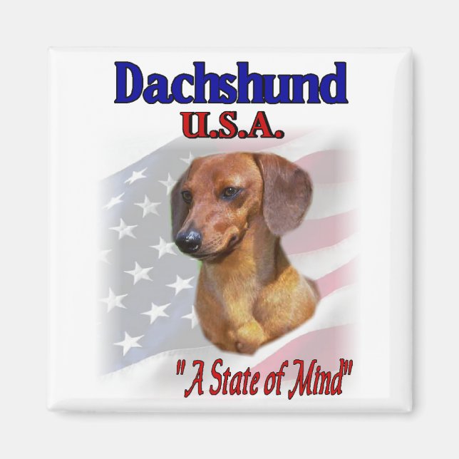 Dachshund USA Patriotic Magnet (Framsidan)