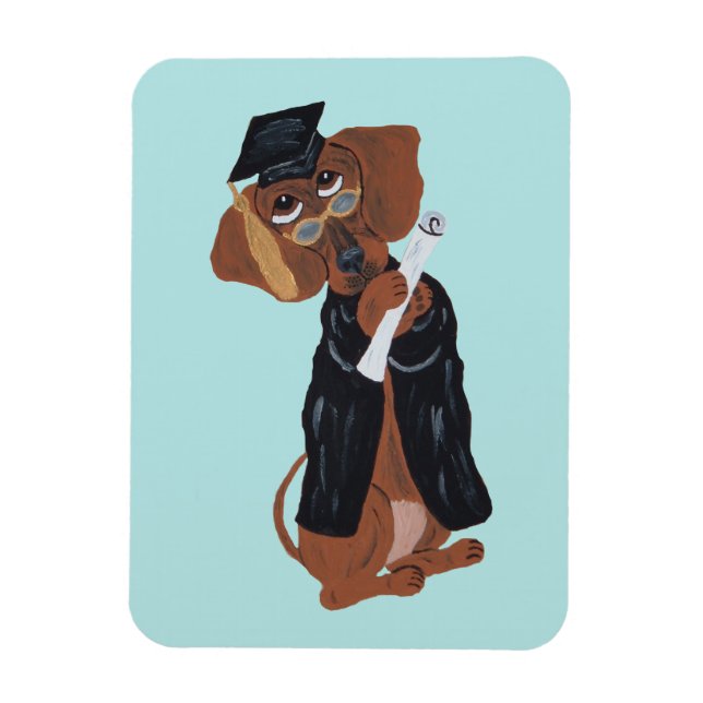 Dachshund-utexaminerad Magnet (Vertikal)