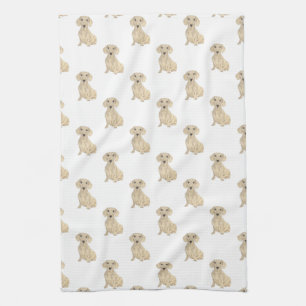 Dachshund (utjämnad, Cream) Kökshandduk