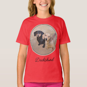 Dachshund (utjämnad) - Original Hund Art T-S T Shirt