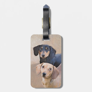 Dachshund (utjämnad) - Originalteckning av Hund Bagagebricka