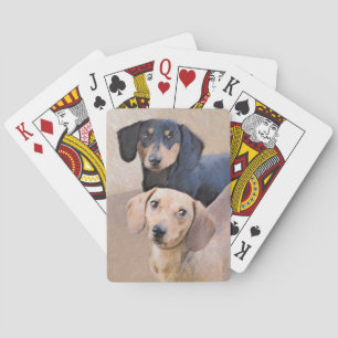 Dachshund (utjämnad) - Originalteckning av Hund Casinokort