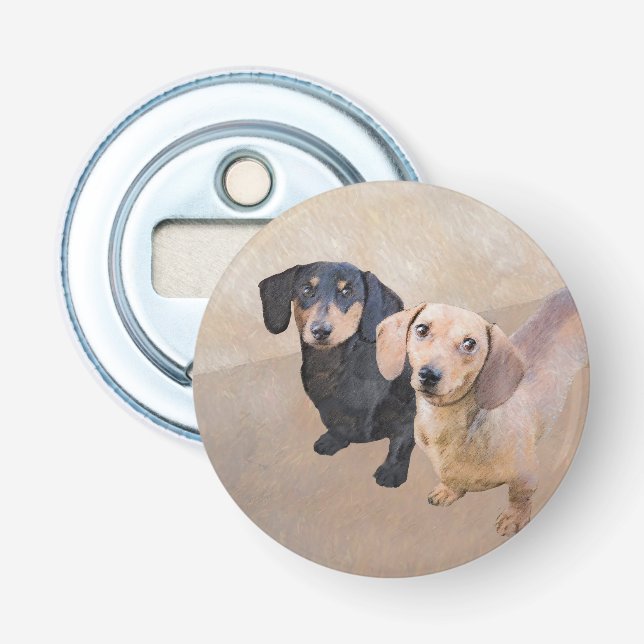 Dachshund (utjämnad) - Originalteckning av Hund Flasköppnare (Framsidan)