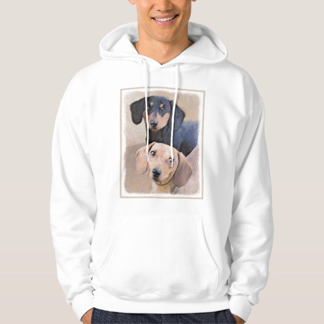 Dachshund (utjämnad) - Originalteckning av Hund Hoodie (Framsida)