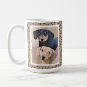 Dachshund (utjämnad) - Originalteckning av Hund Kaffemugg