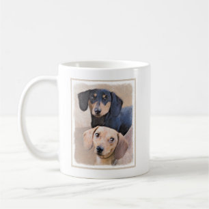 Dachshund (utjämnad) - Originalteckning av Hund Kaffemugg