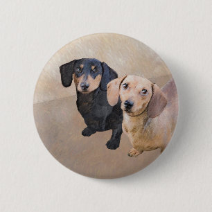 Dachshund (utjämnad) - Originalteckning av Hund Knapp