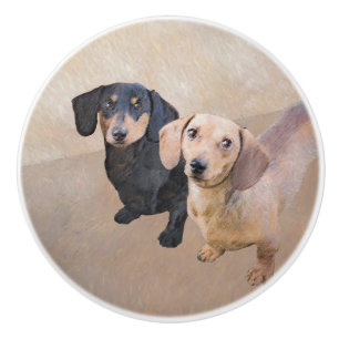 Dachshund (utjämnad) - Originalteckning av Hund Knopp
