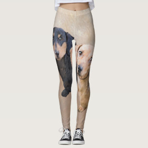 Dachshund (utjämnad) - Originalteckning av Hund Leggings