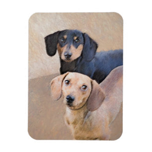 Dachshund (utjämnad) - Originalteckning av Hund Magnet