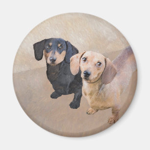 Dachshund (utjämnad) - Originalteckning av Hund Magnet