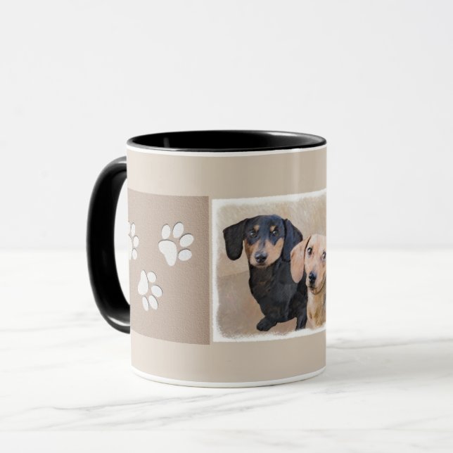 Dachshund (utjämnad) - Originalteckning av Hund Mugg (Framsida vänster)