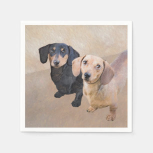 Dachshund (utjämnad) - Originalteckning av Hund Pappersservett
