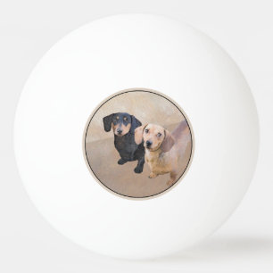 Dachshund (utjämnad) - Originalteckning av Hund Pingisboll