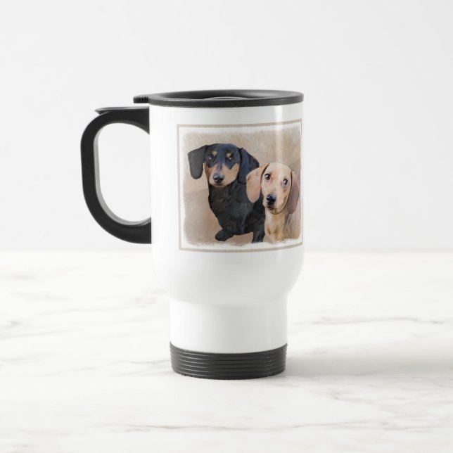Dachshund (utjämnad) - Originalteckning av Hund Resemugg (Vänster)