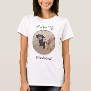 Dachshund (utjämnad) - Originalteckning av Hund T Shirt