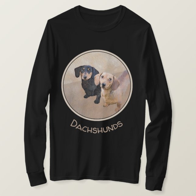 Dachshund (utjämnad) - Originalteckning av Hund T Shirt (Design framsida)