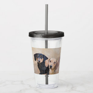 Dachshund (utjämnad) - Originalteckning av Hund Take Away Mugg