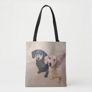 Dachshund (utjämnad) - Originalteckning av Hund Tygkasse