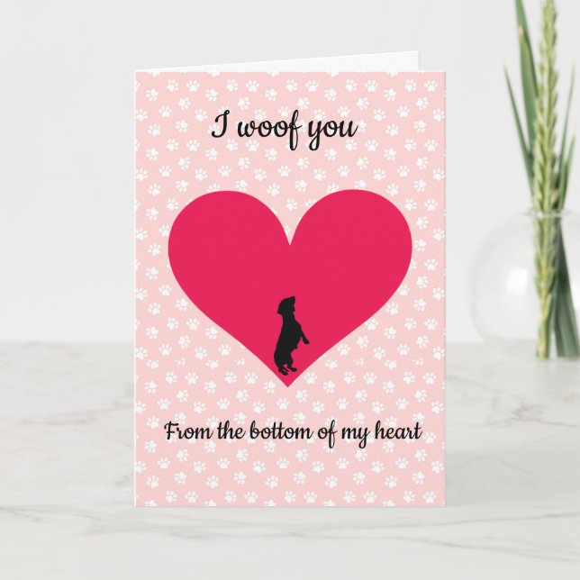 Dachshund Valentine Card Helgkort (Framsida)