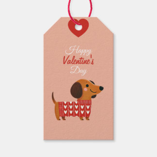 Dachshund Valentine Day Gift Märkre Presentetikett