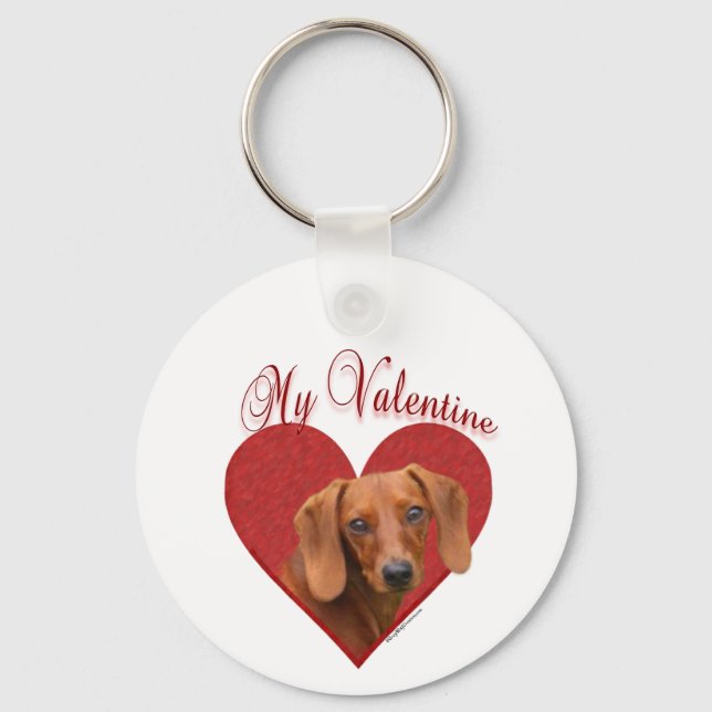 Dachshund Valentine Nyckelring (Framsida)