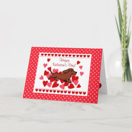 Dachshund Valentine Tecknad Helgkort