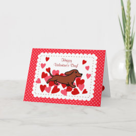 Dachshund Valentine Tecknad Helgkort