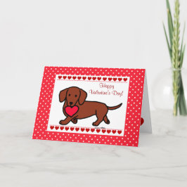 Dachshund Valentine Tecknad Helgkort