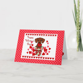Dachshund Valentine Tecknad Helgkort