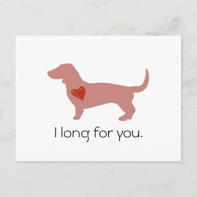 Dachshund Valentines dag Helg Vykort (Framsida)
