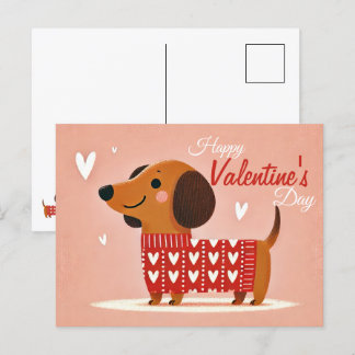 Dachshund Valentines dag Vykort