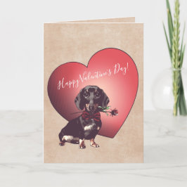 Dachshund Valentines dagskort Helgkort