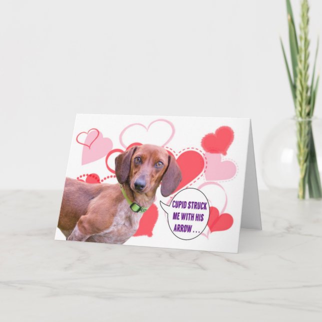 Dachshund Valentines dagskort Helgkort (Framsida)