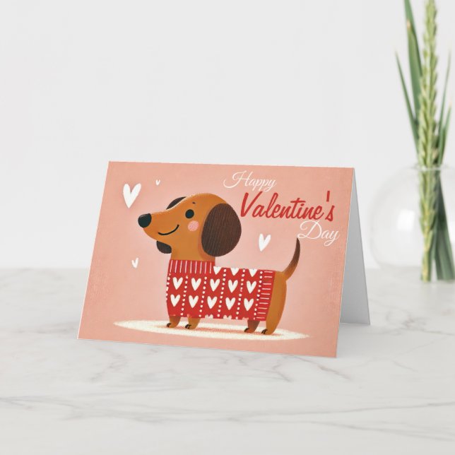 Dachshund Valentines dagskort Kort (Framsida)