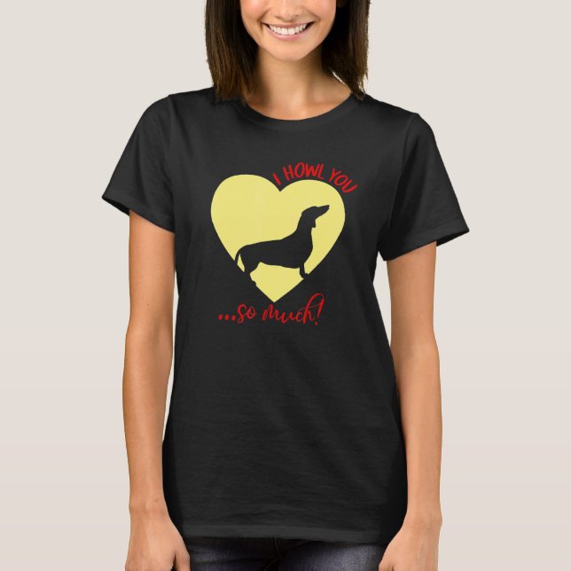 Dachshund Valentines day Hund Heart Jag tror att d T Shirt (Framsida)