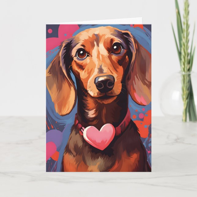 Dachshund Valentines day Kort (Framsida)
