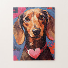 Dachshund Valentines day Pussel