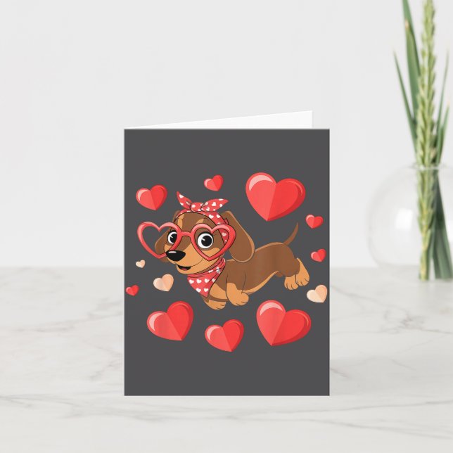 Dachshund Valentines Day Wiener Dog Lover Weenie H Kort (Framsida)