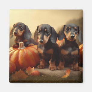 Dachshund-valp Höstglädje Pumpa Magnet