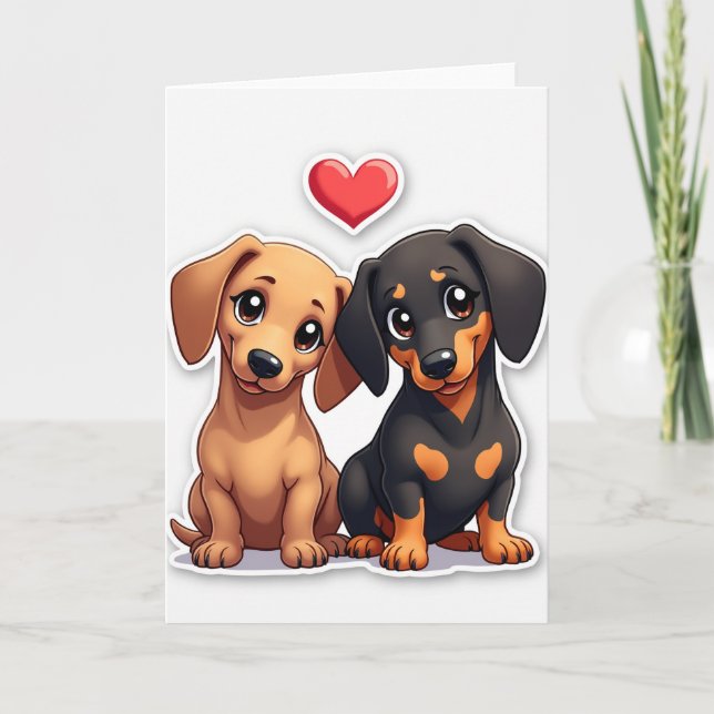 Dachshund-valpar kort (Framsida)