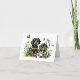 Dachshund-valpar Kort för hälsningar