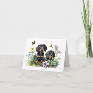 Dachshund-valpar Kort för hälsningar