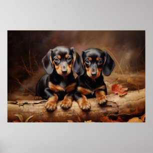 Dachshund-valpar Poster