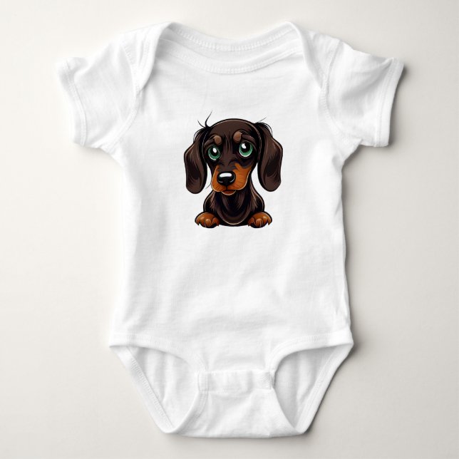 Dachshund-Valpens speltid T Shirt (Framsida)