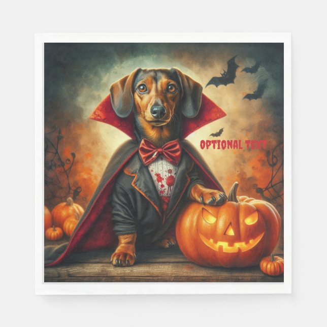 Dachshund Vampire Halloween Pappersservett (Framsidan)
