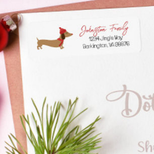 Dachshund varmaste Önskemål-jul Returadress Etikett