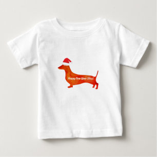 Dachshund vattencolor teckning, anpassningsbar Bab T Shirt