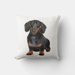 Dachshund Vattenfärg Konst Målning Kudde